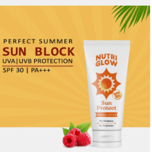 NutriGlow Sunscreen - SPF 30 PA+++ Sun Screen Lotion (Pack of 4) (65 ml)